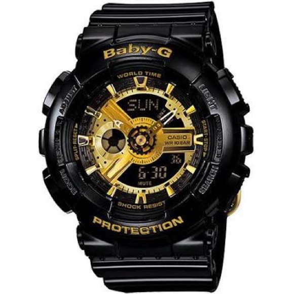 Casio Accessories - Casio Baby-G Black and Gold Analog-Digital Watch